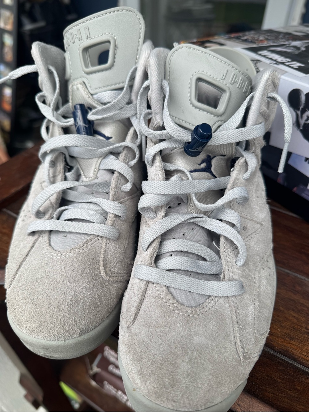 Air Jordan 6 Retro “Georgetown” Gray Suede Sneakers - Picture 3 of 6